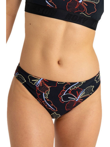 Roxy Active Bikini Slip Floral Μαύρο ERJX405006