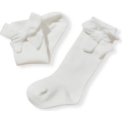 Baby bow Midi-calf Socks - White