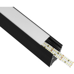 ALP-LINEAR LUMILINE 61764-3M Επιφανειακό / Κρεμαστό Προφίλ Αλουμινίου με Λευκό Γαλακτερό Πατητό Κάλυμμα για Ταινίες LED IP20 - Μαύρο Ματ - Μ300 x Π3.5 x Υ7cm