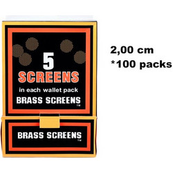 Κουτί με 100 Σίτες Pipe BRASS Screens 2.00cm (100 πακετάκια των 5)