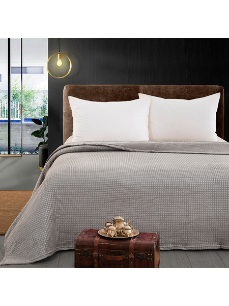 Κουβέρτα Μονόχρωμη Μονή Fleece Art 11555 160x220εκ Γκρι