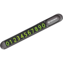 Techsuit - Πινακίδα Τηλεφώνου Premium (PNP1) - Προσωρινή Πινακίδα Στάθμευσης για το Ταμπλό, Κράμα Ψευδαργύρου, Αφαιρούμενη Αυτοκόλλητη - Μαύρο (5949419244504)