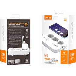 Πολύπριζο WiFi με διακόπτη - WiFi Smart Power Strip with Switch Multi-socket Smart Guard LDNIO SEW3452 with 3 EU Outlets 2500W & 3 USB-A & USB-C 30W with 2m power cord (Κωδ.1-PER0064 )
