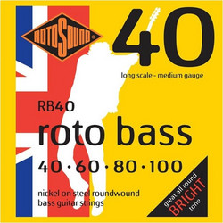 Rotosound RB40 Roto Bass Σετ 4 Χορδές Ηλεκτρικού Μπάσου Nickel Plated Steel 40-100" Medium Tension