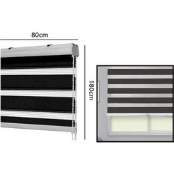 Ρόλερ Σκίασης Μερικής Συσκότισης 80x180cm Μαύρο Ριγέ Τύπου Ζέβρα SDS-27557-111719