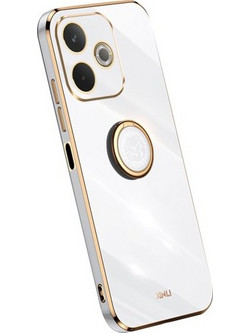 XINLI Θήκη Σιλικόνης Electroplating με Βάση Στήριξης για Oppo A5 Pro 4G (Global) / 5G (Global) / A5 Energy 5G (China) - Λευκό