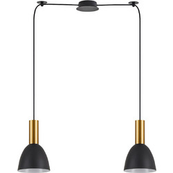 Home Lighting Κρεμαστό Φωτιστικό Οροφής Δίφωτο E27 Χρυσό SE21-GM-4-BL2-MS2 77-8641