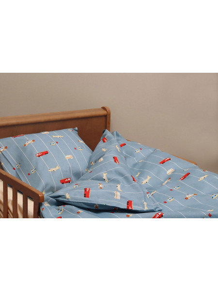 By Mats - Bed Linen Junior Size 100 x 140 cm - Striped Cars (MAT117)