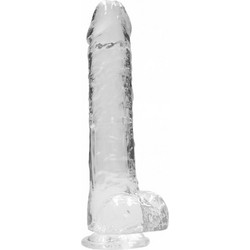 Shots RealRock Crystal Ρεαλιστικό Dildo με Βεντούζα & Όρχεις 25.4cm Clear
