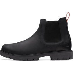 Clarks Ανδρικά Chelsea Μποτάκια Δερμάτινα Μαύρα 261734567