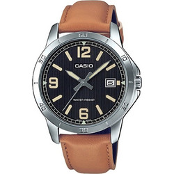 Casio Standard Ανδρικό Ρολόι με Καφέ Δερμάτινο Λουράκι MTP-V004L-1B2