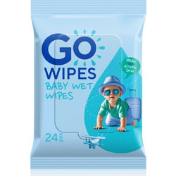 GoWipes Baby Wet Wipes παιδικά απαλά υγρομάντηλα για πολύ ξηρό ευαίσθητο και ατοπικό δέρμα 24 τμχ