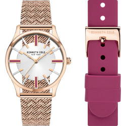 Kenneth Cole Γυναικείο Ρολόι με Ροζ Χρυσό Μεταλλικό Μπρασελέ KCWLG2124002