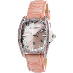 Chronotech Γυναικείο Ρολόι με Ροζ Δερμάτινο Λουράκι CT7988LS-27