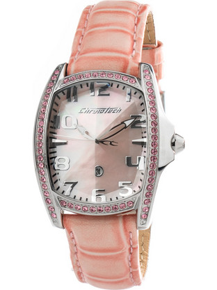 Chronotech Γυναικείο Ρολόι με Ροζ Δερμάτινο Λουράκι CT7988LS-27