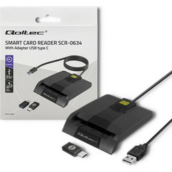 Qoltec SCR-0634 Card Reader USB-A 2.0 για Smart Card