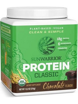 Sunwarrior Classic Protein Chocolate Φυτική Πρωτεΐνη Χωρίς Λακτόζη & Γλουτένη 375gr
