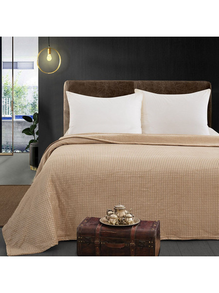 Beauty Home Κουβέρτα μονόχρωμη μονή Fleece Art 11550 160x220 Μπεζ