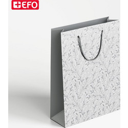Σακούλα Δώρου +EFO 18x22cm Floral Grey
