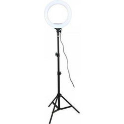 LED Ring Light 26cm με Τρίποδο Δαπέδου / 3 Αποχρώσεις Φωτισμού - Μαύρο