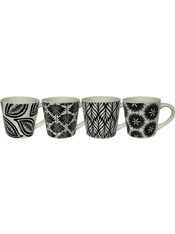 FLORIS ΚΟΥΠΑ ESPRESSO SET 4ΤΜΧ NEW BONE CHINA ΛΕΥΚΟ ΜΑΥΡΟ 1τμχ