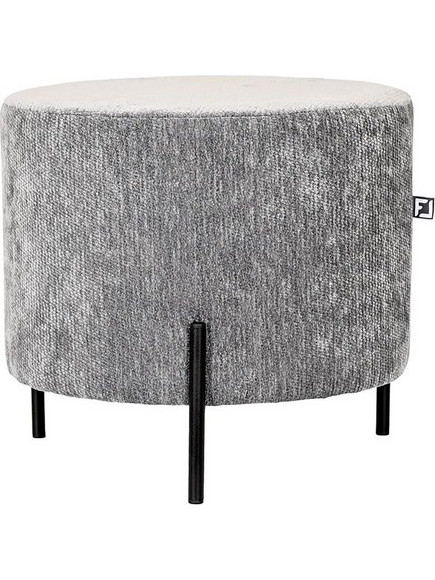 ΣΤΡΟΓΓΥΛΟ ΣΚΑΜΠΟ Fylliana New Lux ΓΚΡΙ ΧΡΩΜΑ 46x46x43εκ - FYLLIANA - 863-126-164