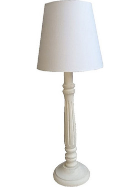 ORIANNE ΦΩΤΙΣΤΙΚΟ ΕΠΙΤΡΑΠΕΖΙΟ 11x11x49cm ΞΥΛΟ ΛΕΥΚΟ ΑΝΤΙΚΕ ΥΦΑΣΜΑ ΛΕΥΚΟ