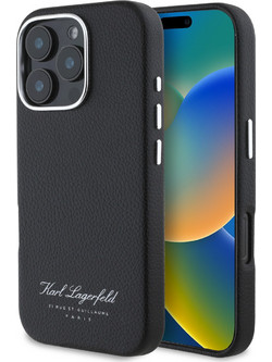 Karl Lagerfeld Rue St.Guillaume Logo Collection Θήκη προστασίας από σιλικόνη - iPhone 16 Pro Max Μαύρο - KLHCP16XPGWCMKHK