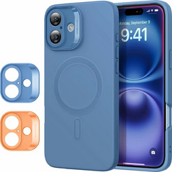 ESR Case + Camera grids SET Cloud Soft iPhone 16, MagSafe /light blue/ Amazon Pack