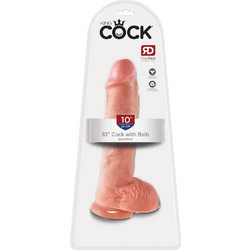 Pipedream King Cock 10" Ρεαλιστικό Dildo με Βεντούζα & Όρχεις 25cm Flesh
