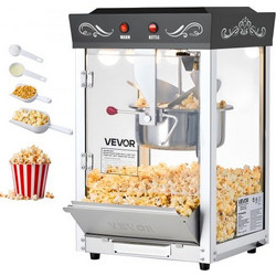 VEVOR Επιτραπέζια Μηχανή Ποπ Κορν 800W με Κάδο 0.2kg Μαύρο TSBMHJHS8OZWE6M1R001V2