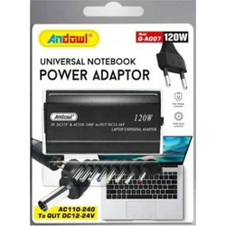 Andowl Φορτιστής Laptop 120W με Αποσπώμενο Καλώδιο Τροφοδοσίας & Σετ Βυσμάτων Q-A007