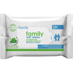 Υγρομάντηλα Family με Aloe Vera &amp Βιταμίνη Ε 20 τμχ. - Fiorevita
