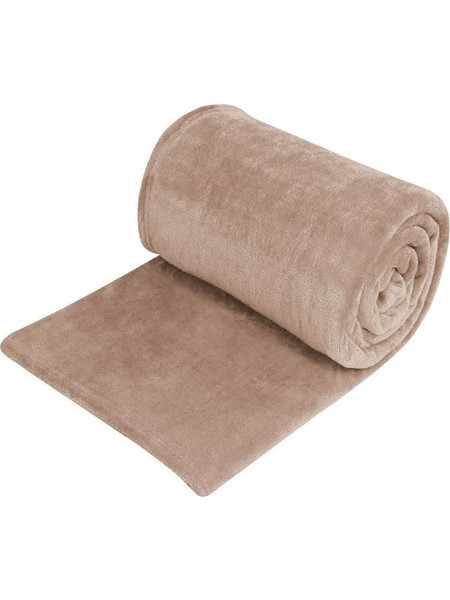 Κουβέρτα Βελουτέ Διπλή Μπεζ 230x220cm
