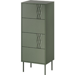 4S TRESSE chest of drawers 50x40x125 matte green