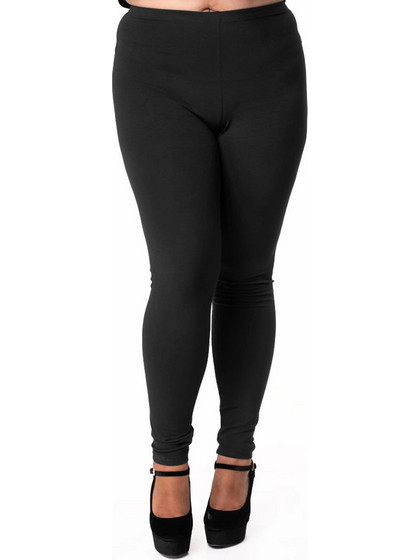 Plus size κολάν βαμβακερό σε μαύρο | Bodymove