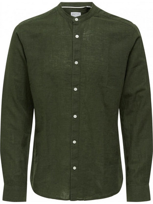 Only & Sons Ανδρικό Πουκάμισο Λινό Μακρυμάνικο Slim Fit με Mao Γιακά Λευκό 22019173