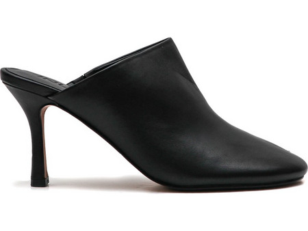 Inuovo Round Toe Leather Mules Black