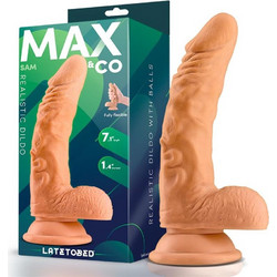 LateToBed Max & Co Sam 7.1" Ρεαλιστικό Dildo με Βεντούζα & Όρχεις 18cm Flesh