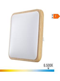 LED πλαφονιέρα 18W τετράγωνη ψυχρό λευκό 6400K IP20 με εφέ ξύλου 1820lm/W 32542 EDM