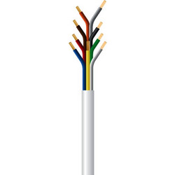 Καλώδια συναγερμού CCA με διατομή 6x0,22mm 24AWG σε λευκό χρώμα - 150-20201