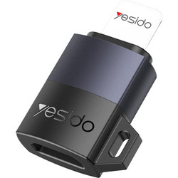 Yesido - Otg Adapter - Micro-Usb To Lightning, 480Mpb/s, Aluminum Alloy, 12W - Grey - (GS30)