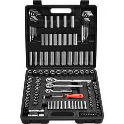 VEVOR Σετ Καρυδάκια 149 Τεμαχίων - 9.5 & 6.4 & 12.7 mm, SAE & Μετρικό, Με Αξεσουάρ και Κασετίνα TTJLBSZJTTPTJ8B7S001V0