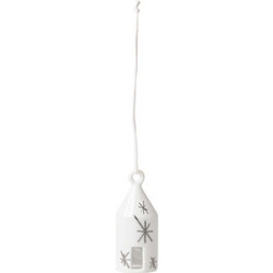 Χριστουγεννιάτικο Στολίδι Bell Cottage Stars RD0092427 Φ2x6cm White-Grey Raeder