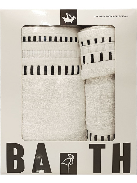 Πετσέτες με κέντημα στη φάσα σε κουτί Amy 430gsm 100% Cotton Σετ 3 τεμάχια