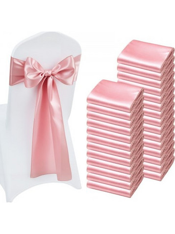 VEVOR Ροζ Χρυσές Σατέν Κορδέλες Καρέκλας, 100PCS, 275x17cm YTZSDMGJ100PTR9JR001V0