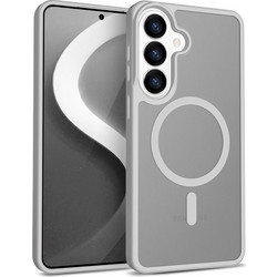 Crong Hybrid Matte Magnetic - Magsafe Case For Samsung Galaxy S26 (Gray) - (CRGHMMSGS26LGR)