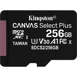 Kingston Canvas Select Plus microSDXC 256GB Class 10 U3 V30 UHS-I A1 100MB/s + Adapter