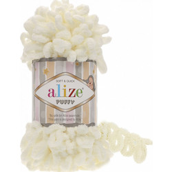 Alize Νήμα Πλεξίματος Συνθετικό Puffy 9m 100gr Κρεμ
