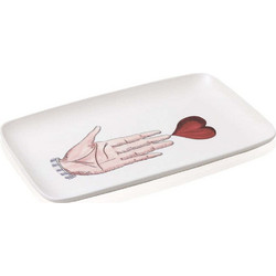 Πιατέλα Σερβιρίσματος 280TMA3372 33x21x3cm Multi-White Hermia Κεραμικό